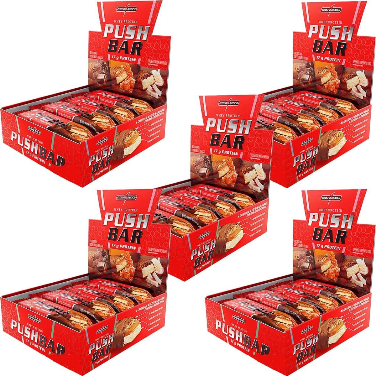 Kit 5X Push Bar Protein - 8 Unidades 60g Peanut Caramel - IntegralM�dica