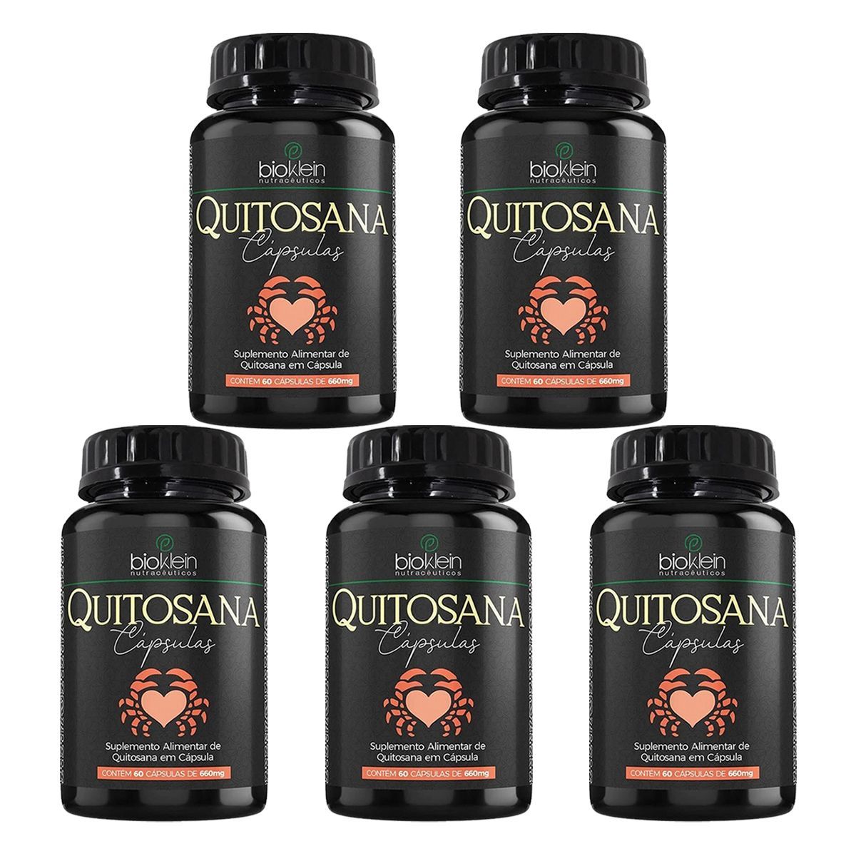 Kit 5X Quitosana - 60 C�psulas - Bioklein