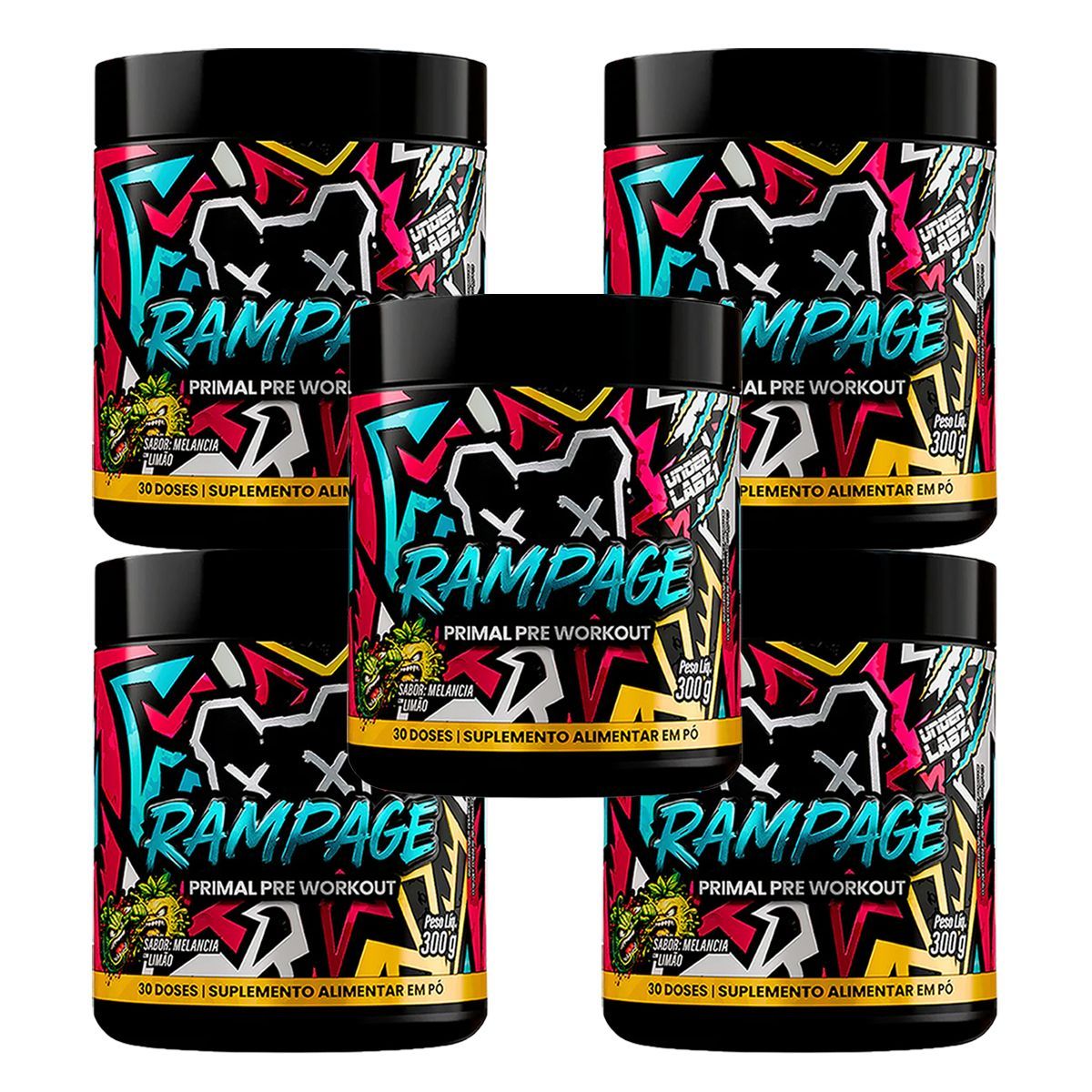 Kit 5X Rampage - 300g Melancia com Lim�o - Under Labz