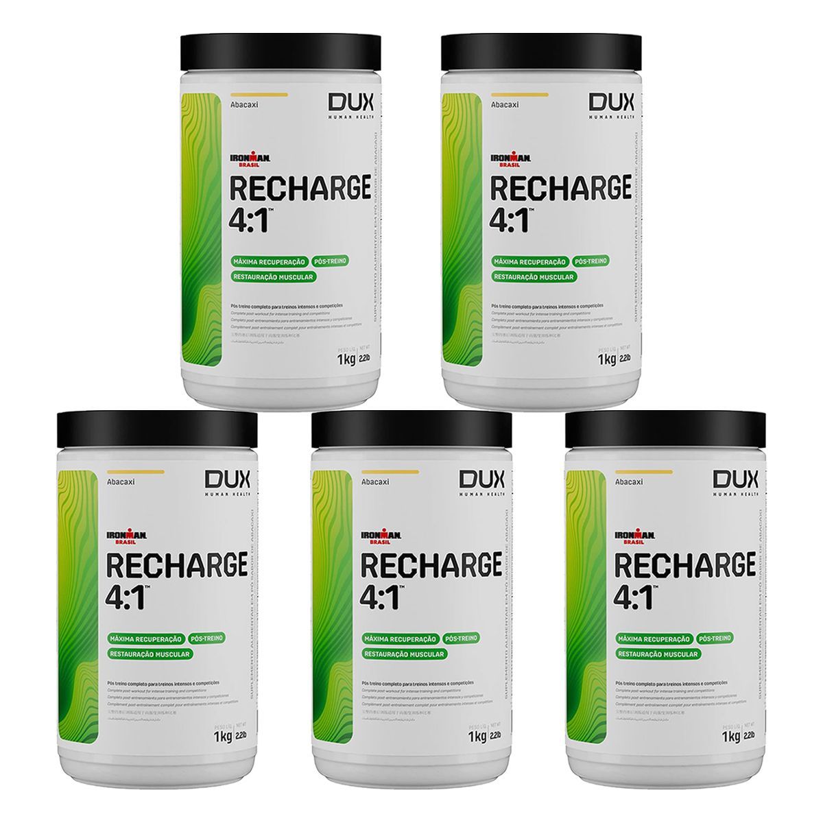 Kit 5X Recharge 4:1 - 1000g Abacaxi - Dux Nutrition