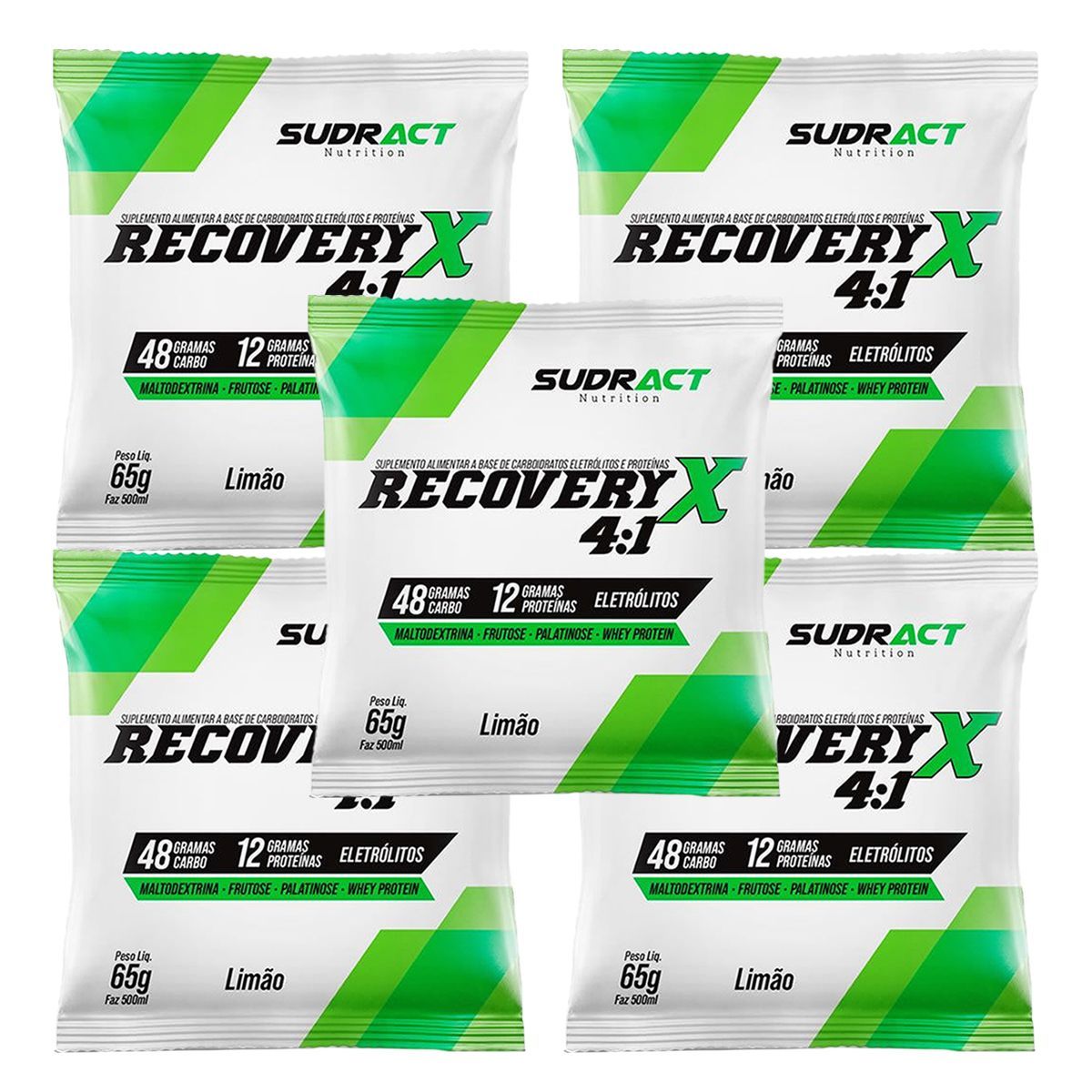 Kit 5X Recovery X 4:1 - 1 Sach� de 65g Lim�o - Sudract Nutrition