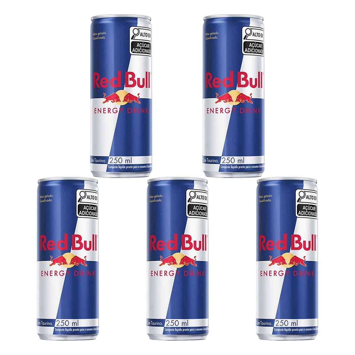 Kit 5X Red Bull Energy Drink - Lata 250ml - Nutrata
