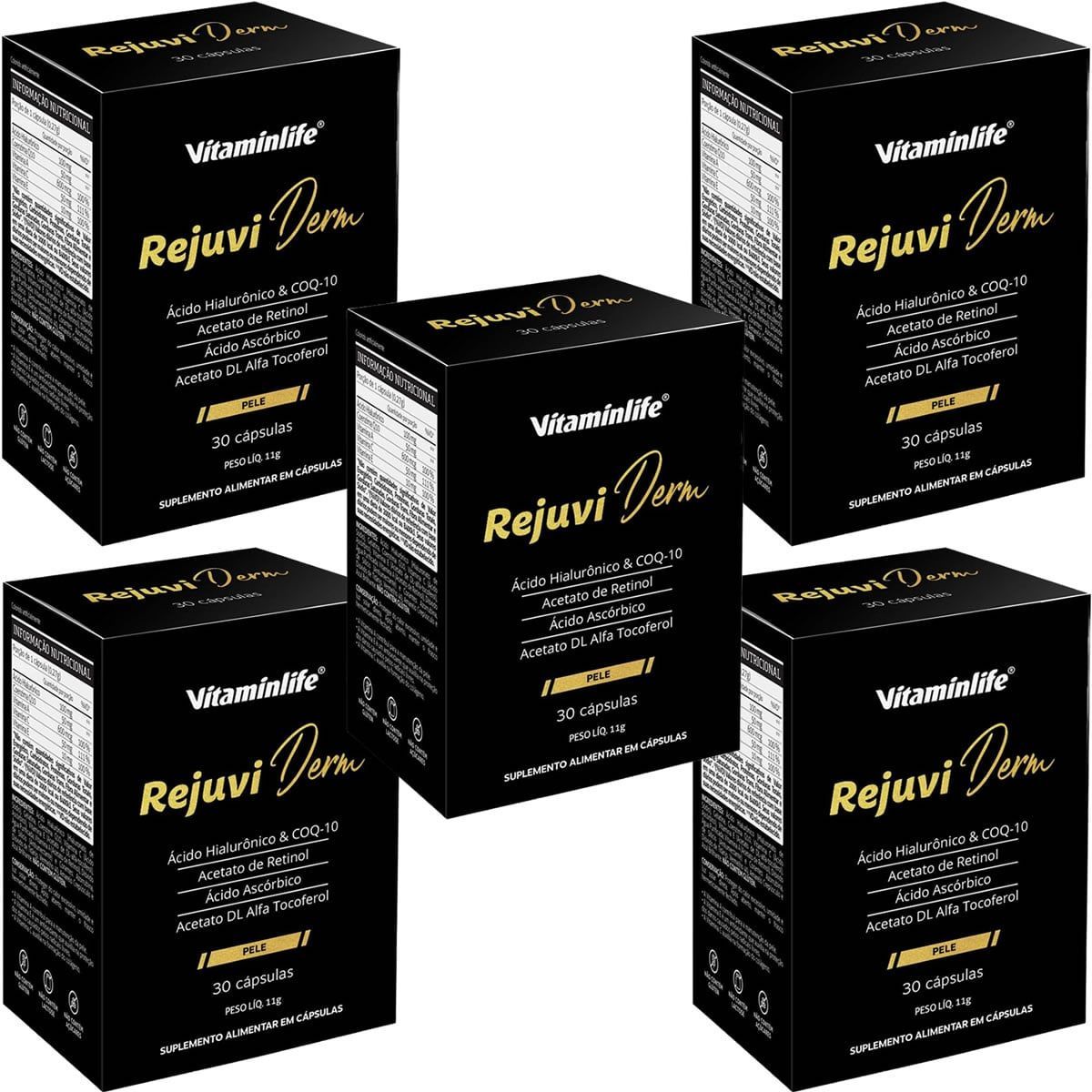 Kit 5X Rejuvi Derm - 30 C�psulas - VitaminLife