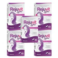 Kit 5X Rejuvit Mulher Pele, Cabelos e Unhas - 60 C�psulas - Herbamed