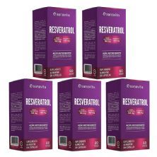 Kit 5X Resveratrol - 60 C�psulas Vegetais - Sanavita