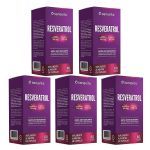 Kit 5X Resveratrol - 60 C�psulas Vegetais - Sanavita
