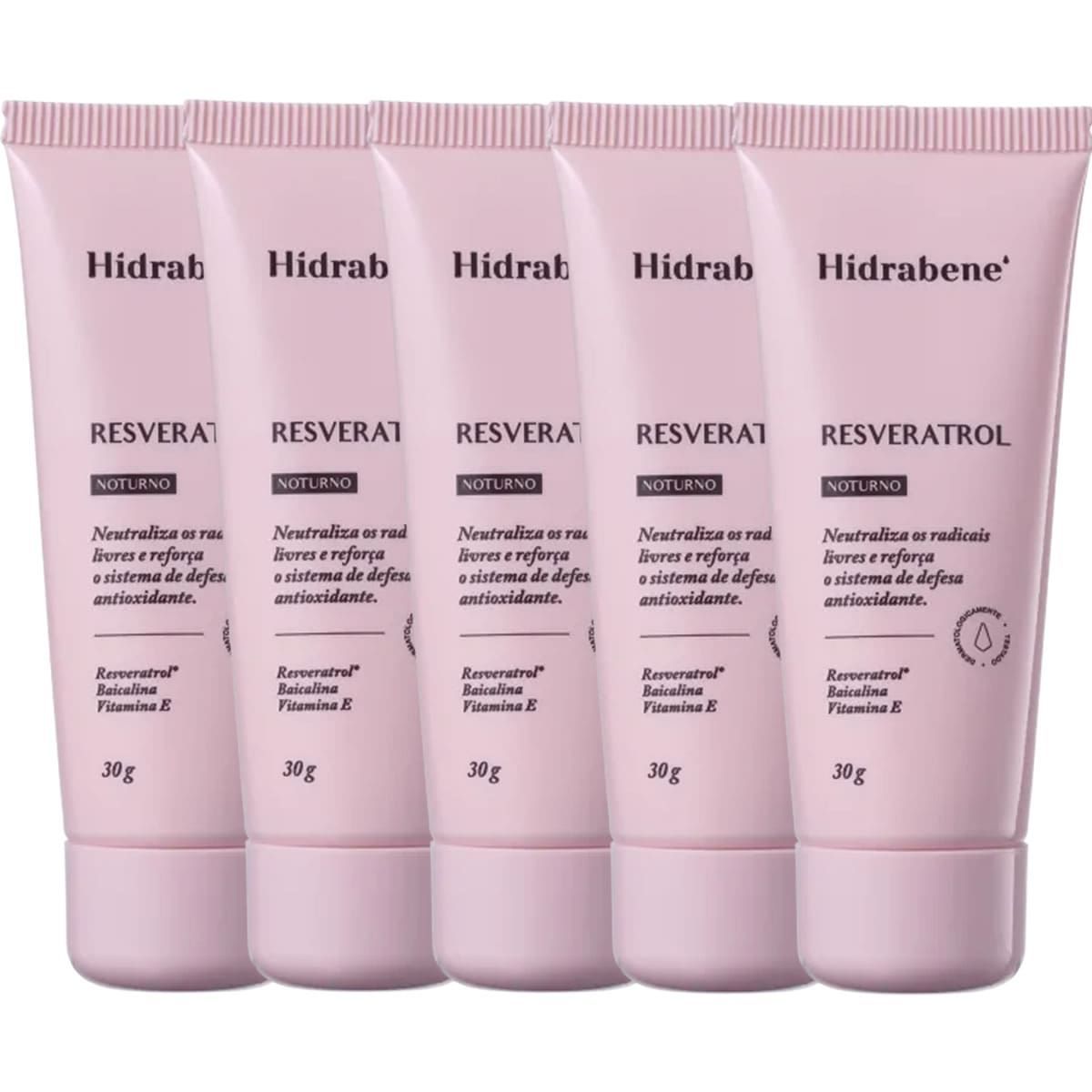 Kit 5X Resveratrol Creme Anti-idade - 30g Noturno - Hidrabene