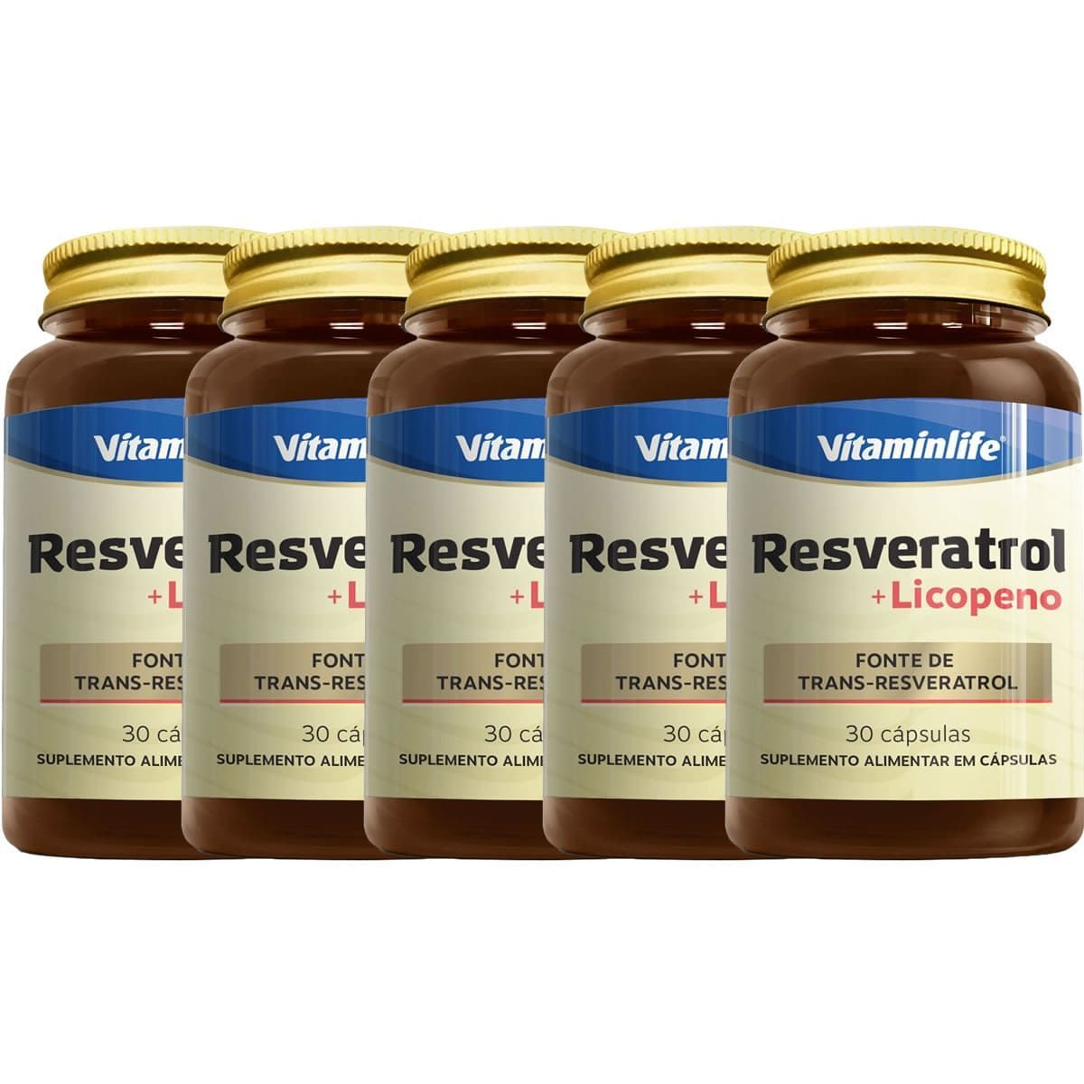 Kit 5X Resveratrol + Licopeno - 30 C�psulas - VitaminLife