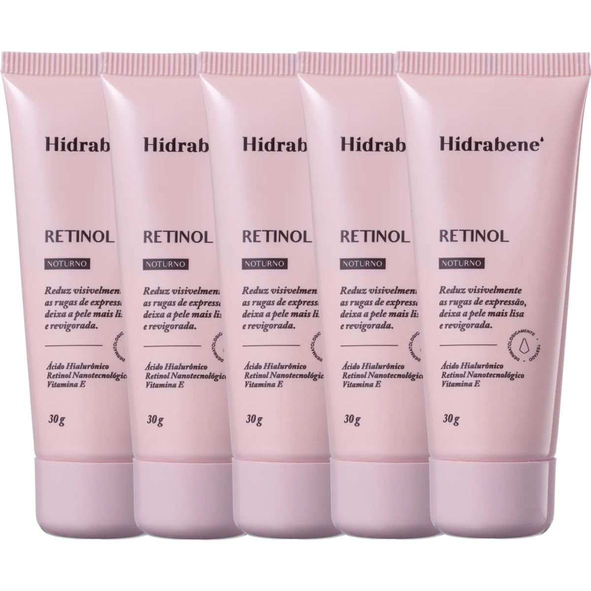 Kit 5X Retinol Creme Anti-Idade - 30g Noturno - Hidrabene