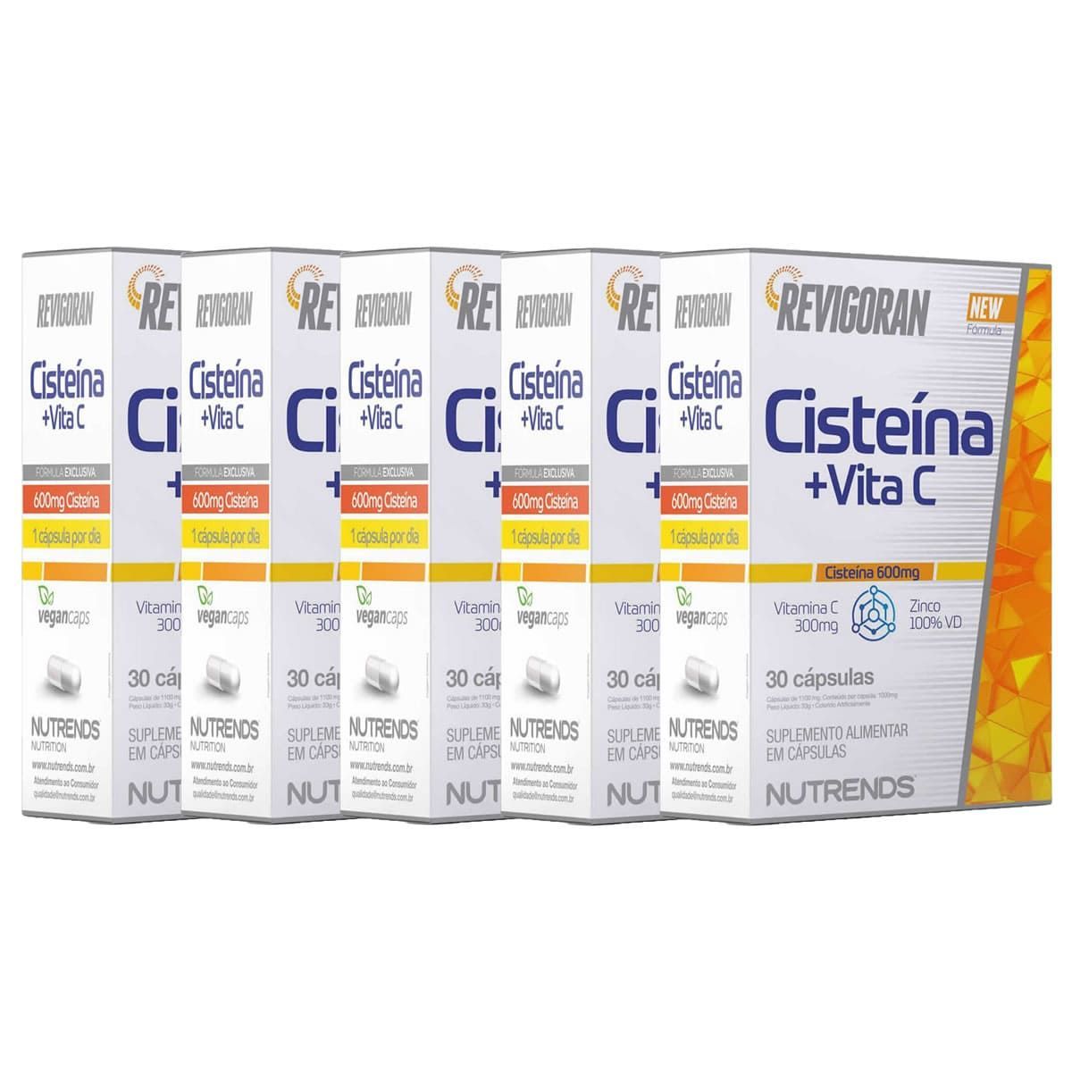 Kit 5X Revigoran Ciste�na + Vita C - 30 C�psulas - Nutrends