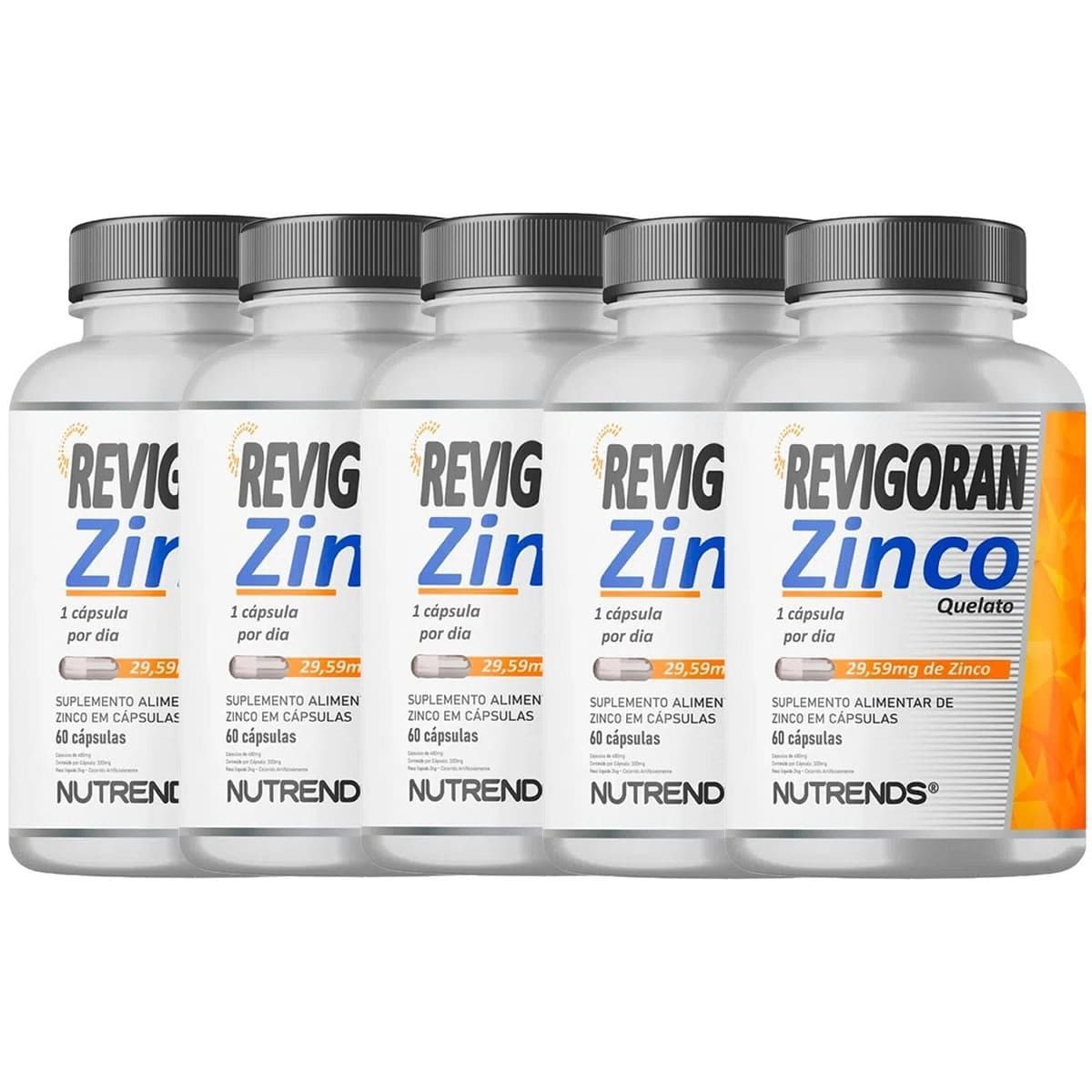 Kit 5X Revigoran Zinco Quelato 400mg - 60 C�spulas - Nutrends