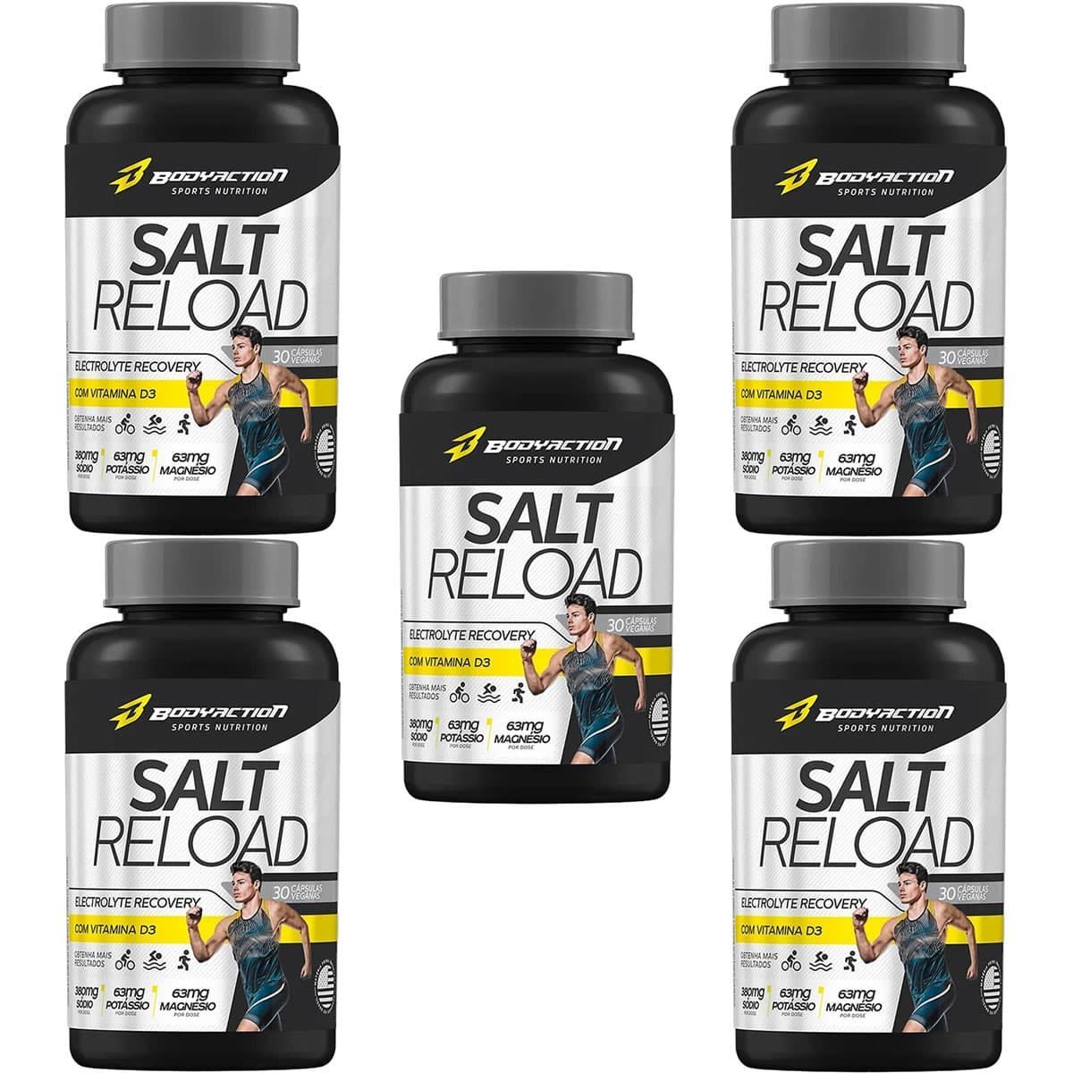 Kit 5X Salt Reload - 30 C�psulas - BodyAction