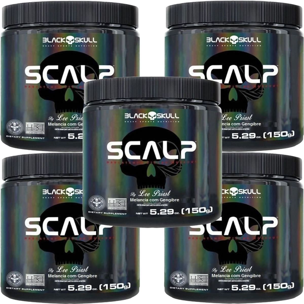 Kit 5X Scalp - 150g Melancia com Gengibre - Black Skull
