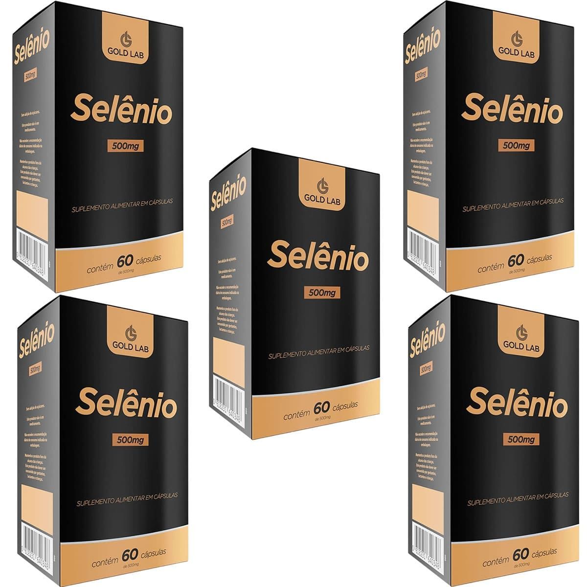 Kit 5X Sel�nio - 60 C�psulas - Gold Lab