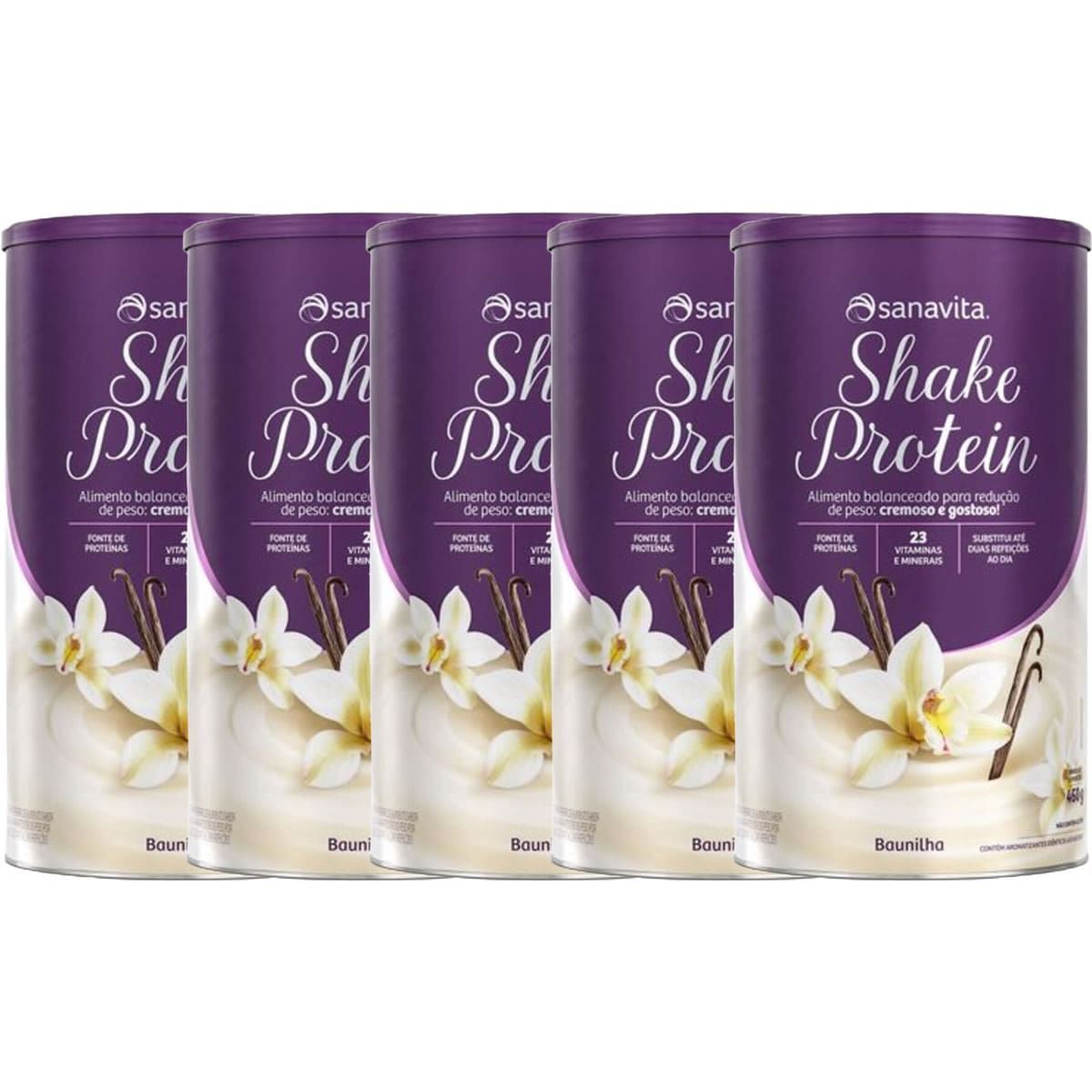 Kit 5X Shake Protein - 450g Baunilha - Sanavita