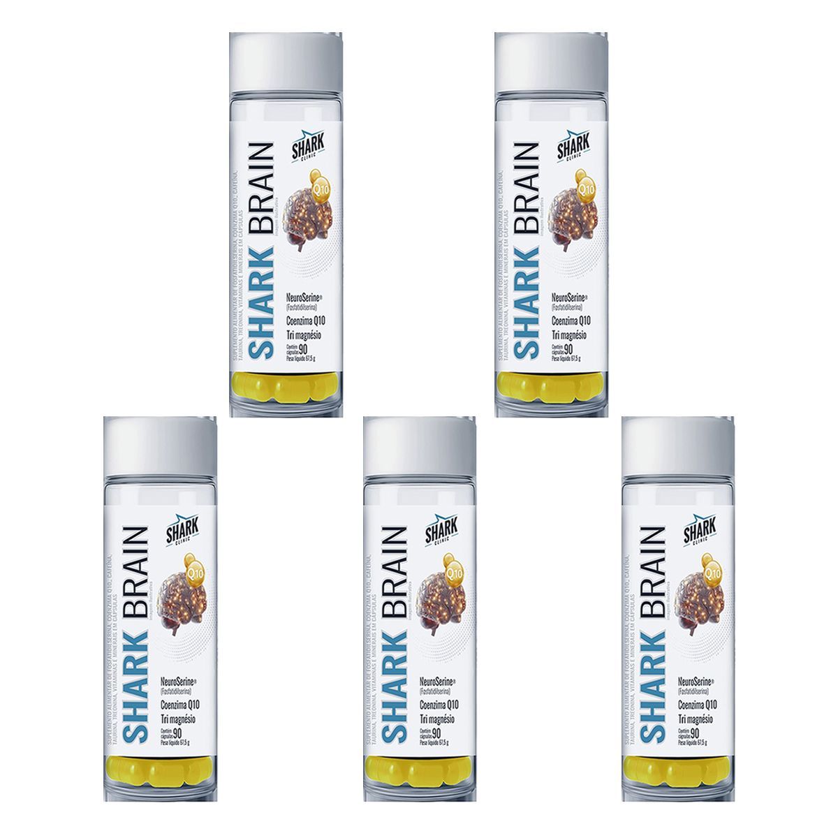 Kit 5X Shark Brain - 90 C�psulas - Shark Pro