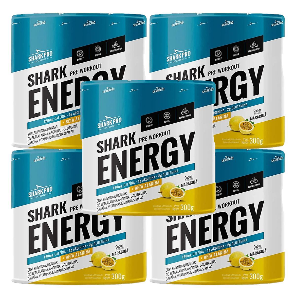 Kit 5X Shark Energy - 300g Maracuj� - Shark Pro