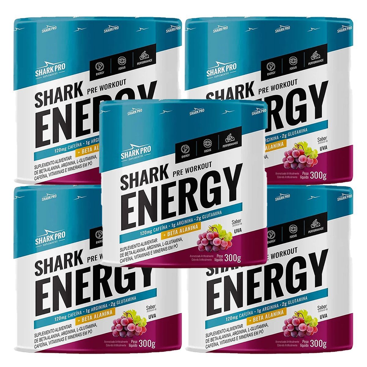 Kit 5X Shark Energy - 300g Uva - Shark Pro