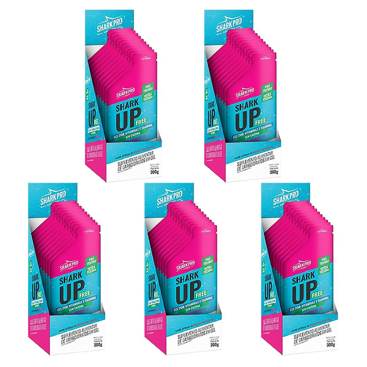 Kit 5X Shark-up Free - 10 Sach�s 30g Tutti Frutti - Shark Pro