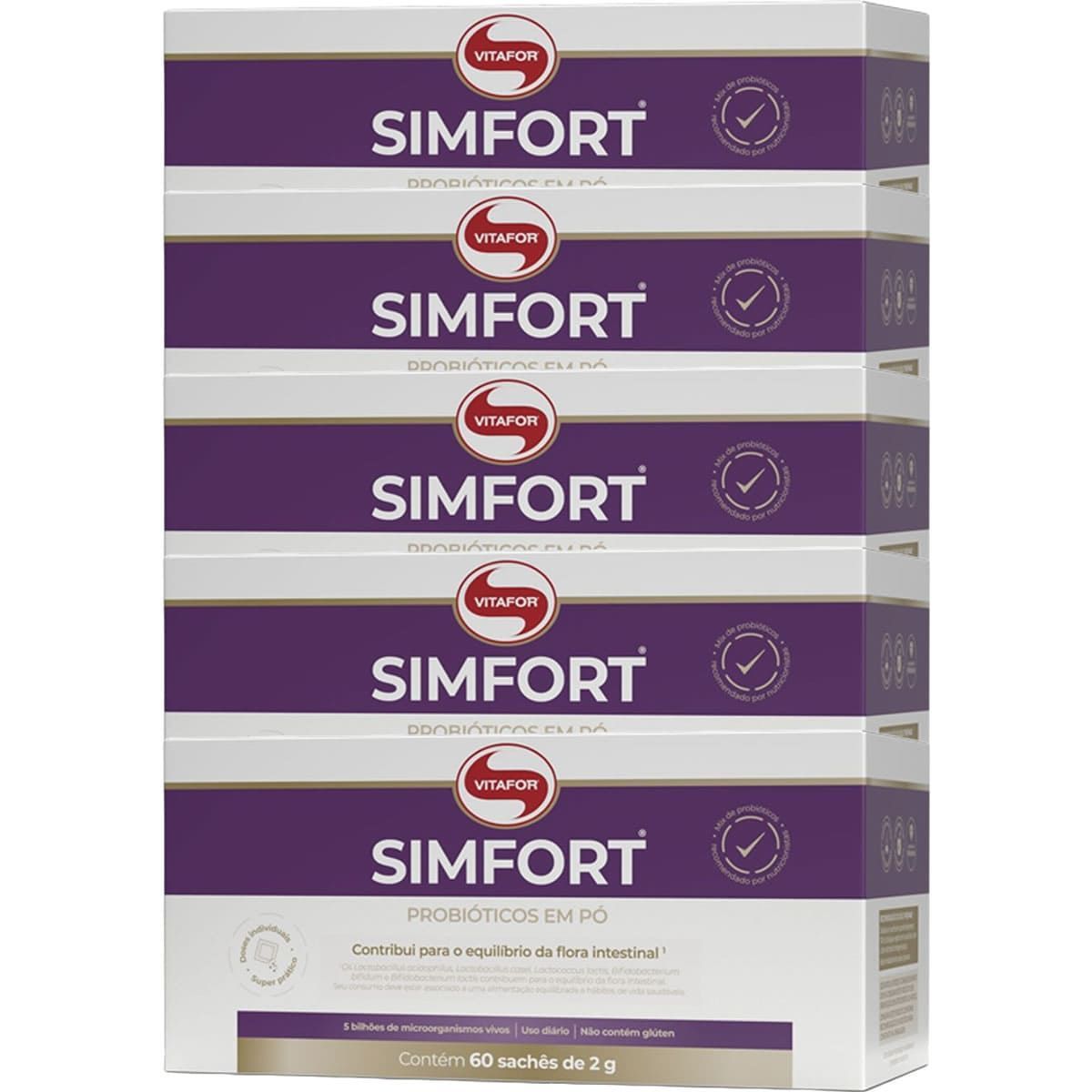 Kit 5X Simfort - 60 Sach�s 2g - Vitafor
