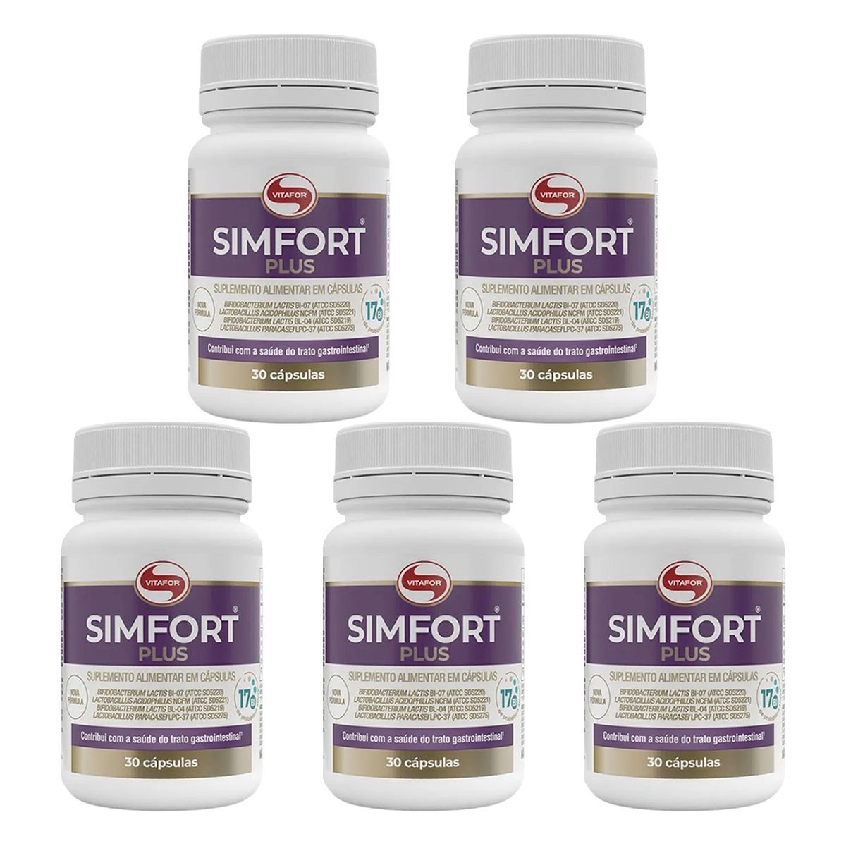 Kit 5X Simfort Plus - 30 C�psulas - Vitafor