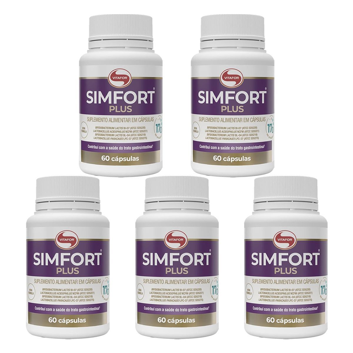 Kit 5X Simfort Plus - 60 C�psulas - Vitafor