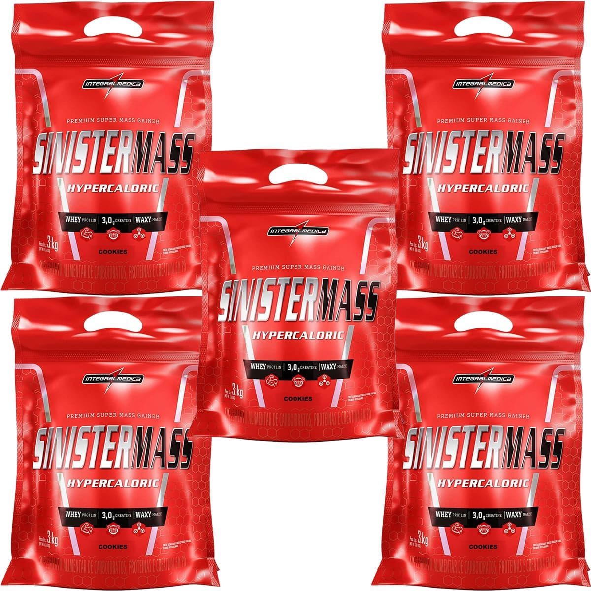 Kit 5X Sinister Mass - 3000g Cookies - IntegralM�dica