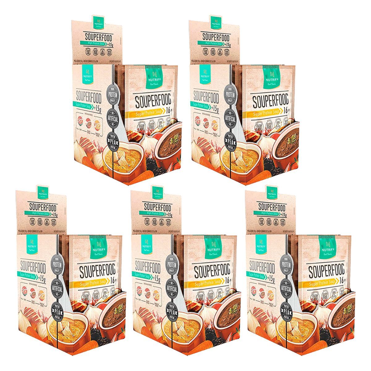 Kit 5X Souperfood - 10 Sach�s 35g Frango com Legumes - Nutrify
