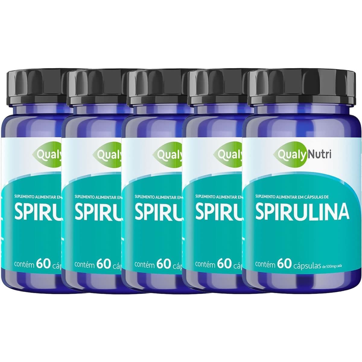 Kit 5X Spirulina - 60 C�psulas - QualyNutri
