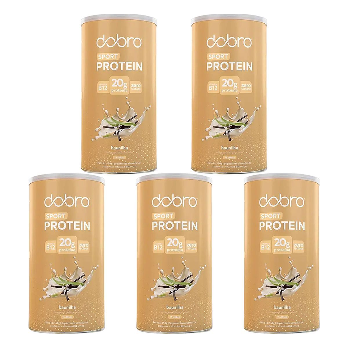 Kit 5X Sport Protein - 450g Baunilha - Dobro