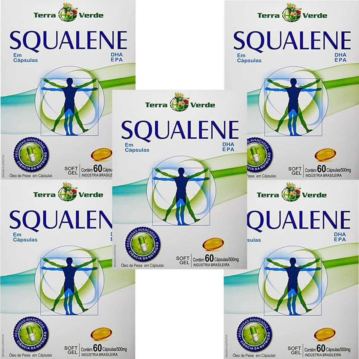 Kit 5X Squalene - 60 C�psulas - Terra Verde