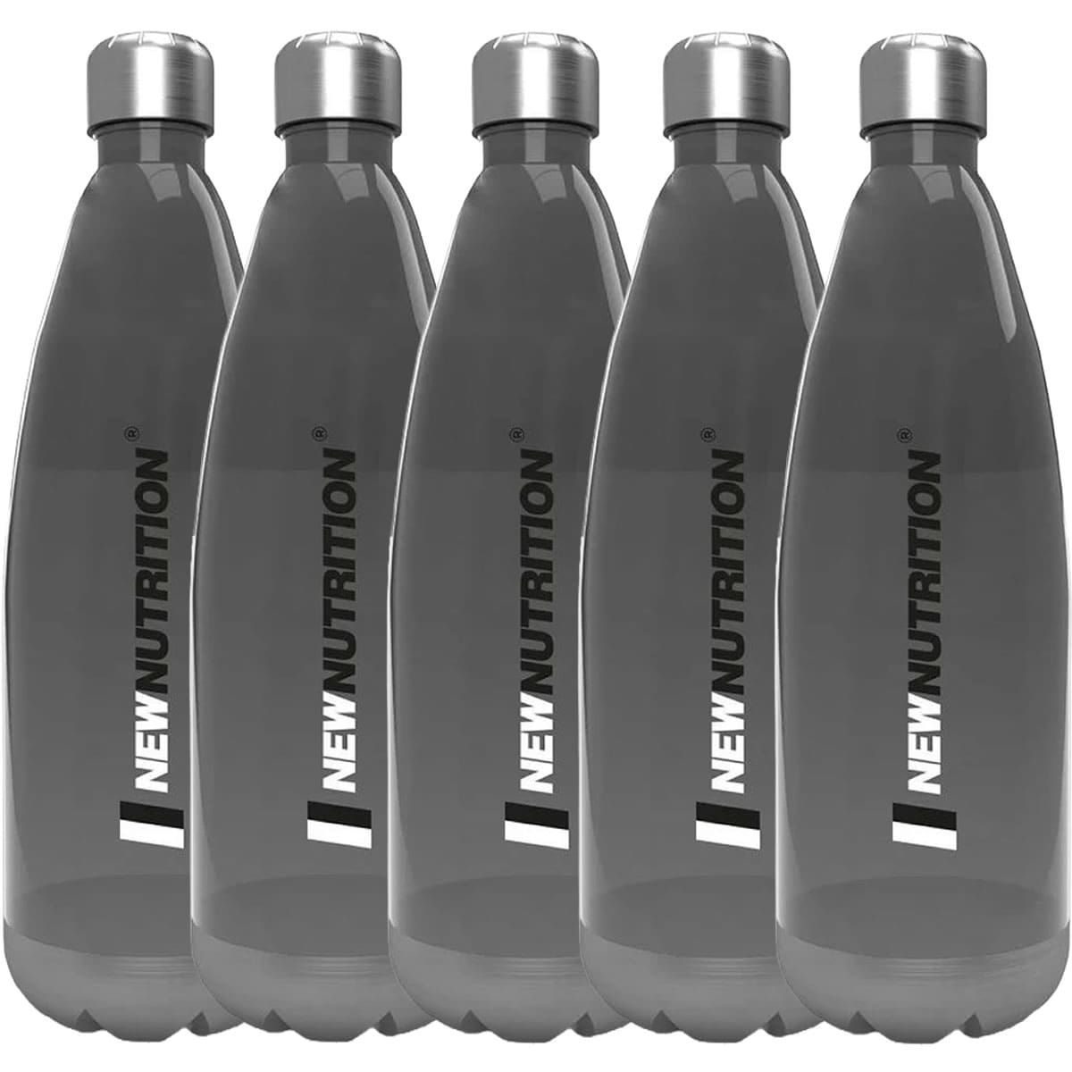 Kit 5X Squezze Pl�stica com Inox - 700ml Fum� - NewNutrition