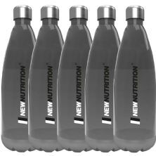 Kit 5X Squezze Pl�stica com Inox - 700ml Fum� - NewNutrition