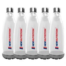 Kit 5X Squezze Pl�stica com Inox - 700ml Transparente - NewNutrition