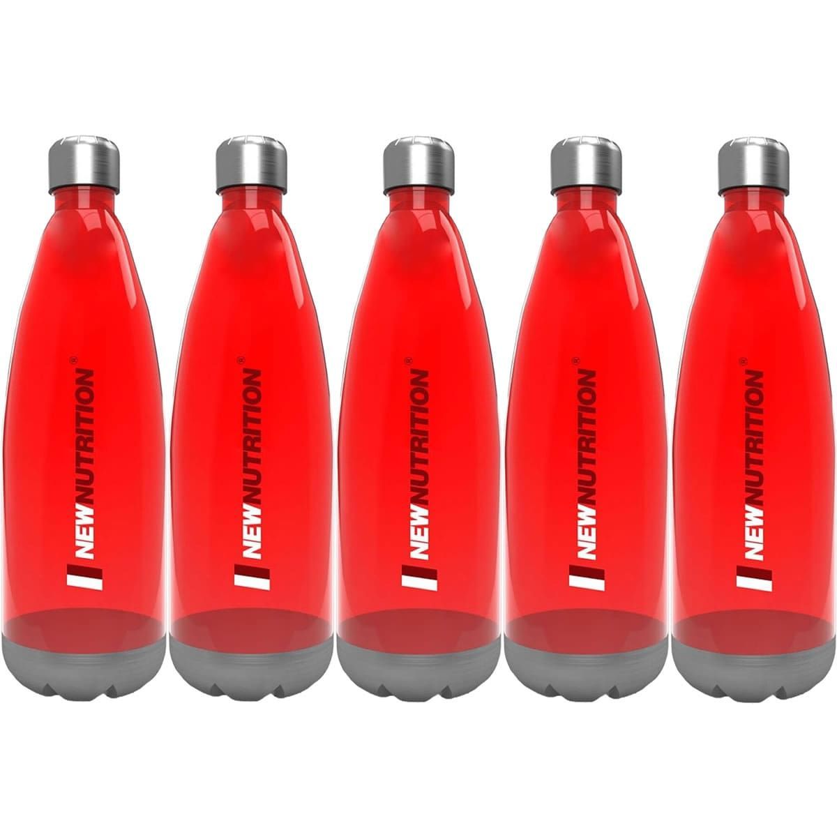 Kit 5X Squezze Pl�stica com Inox  - 700ml Vermelha - NewNutrition