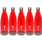 Kit 5X Squezze Pl�stica com Inox  - 700ml Vermelha - NewNutrition