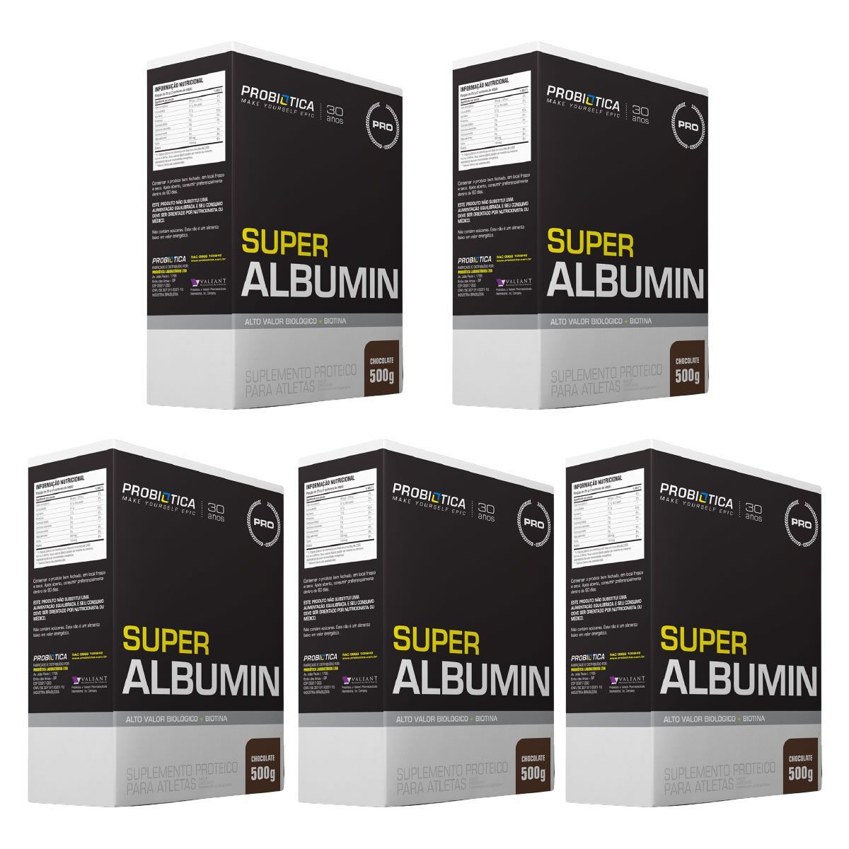 Kit 5X Super Albumin - 500g Chocolate - Probi�tica