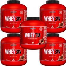 Kit 5X Super Whey 3W - 1800g Chocolate - IntegralM�dica