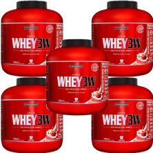 Kit 5X Super Whey 3W - 1800g Morango - IntegralM�dica