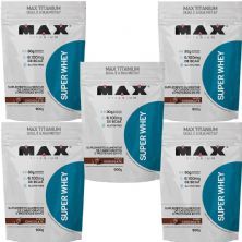 Kit 5X Super Whey - 900g Chocolate Refil - Max Titanium