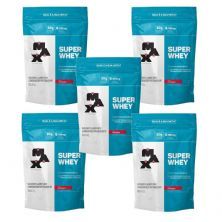 Kit 5X Super Whey - 900g Morango Refil - Max Titanium