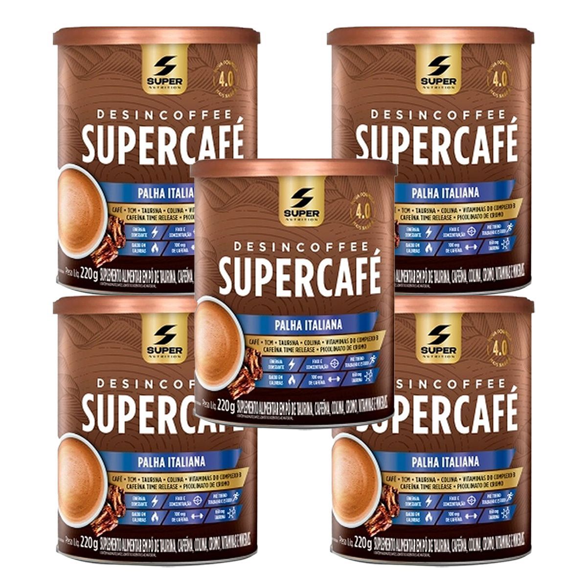 Kit 5X Supercaf� - 220g Palha Italiana - Desinch�
