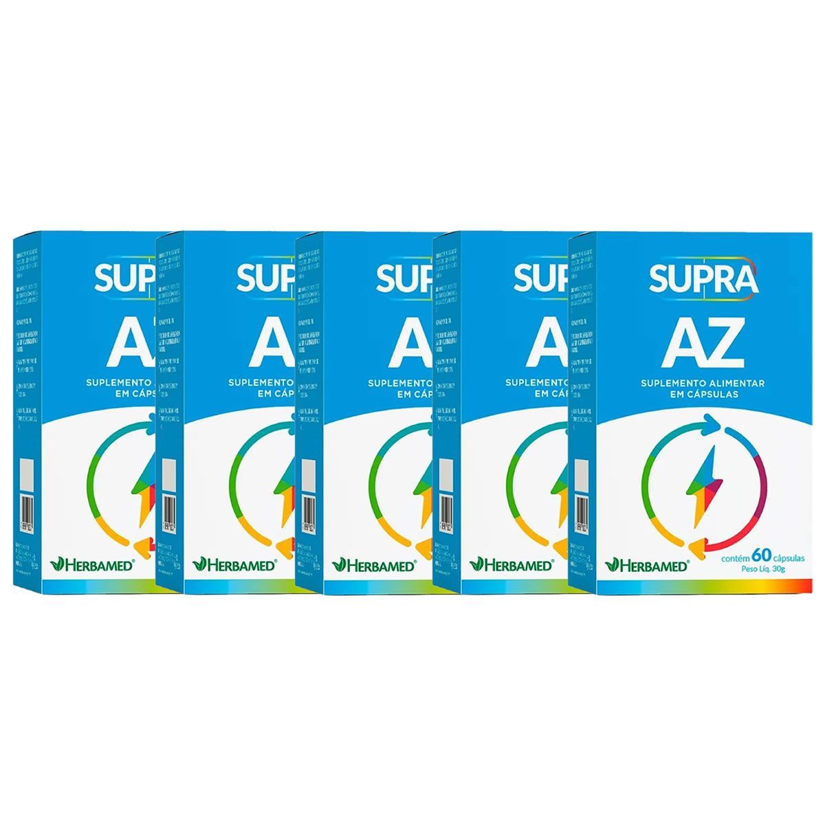 Kit 5X Supra AZ Polivitam�nico - 60 C�psulas - Herbamed