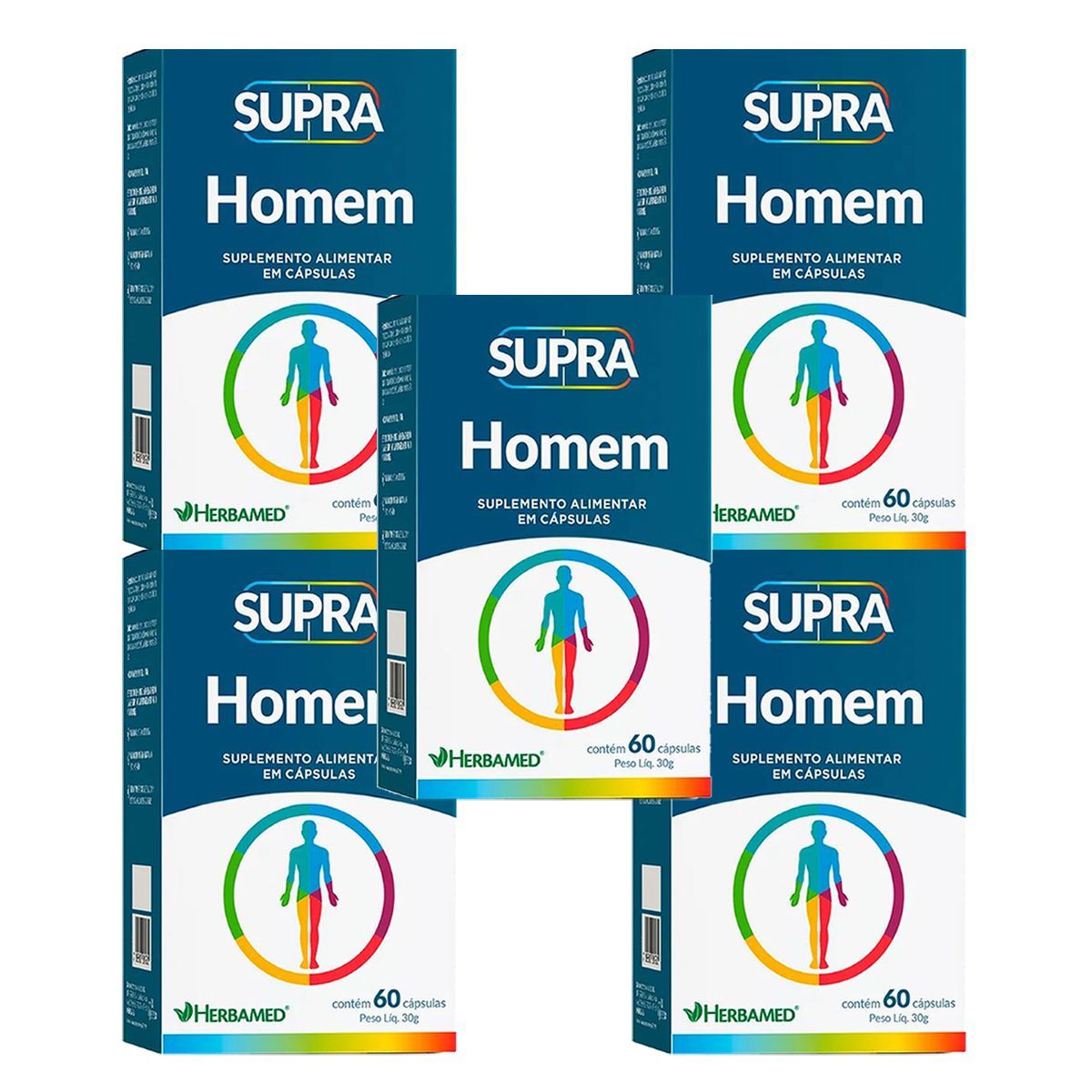 Kit 5X Supra Homem Polivitam�nico - 60 C�psulas - Herbamed