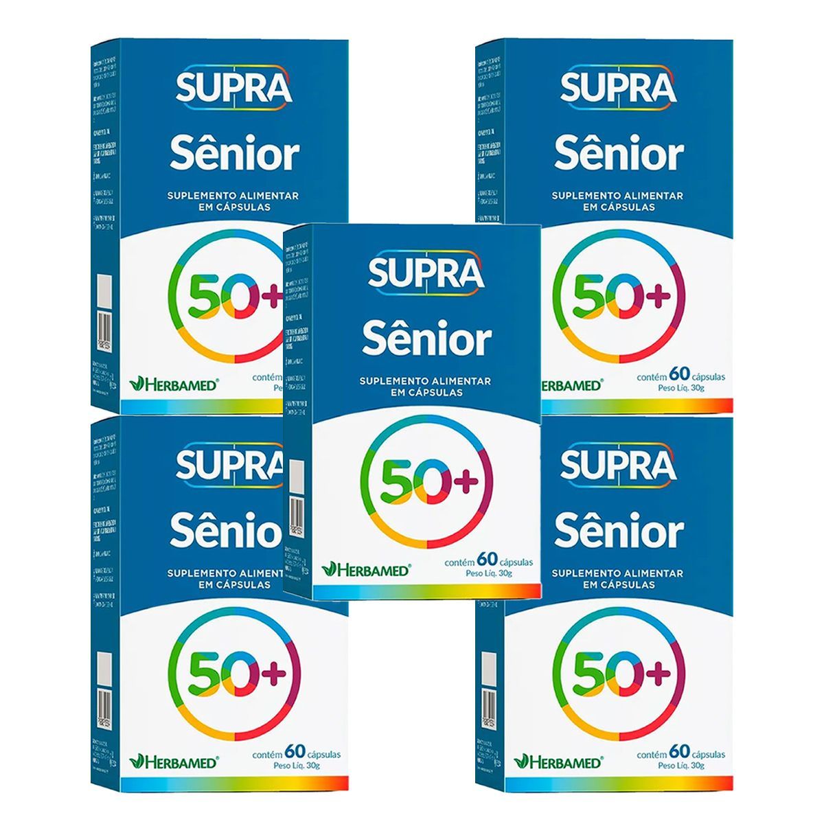 Kit 5X Supra S�nior Polivitam�nico - 60 C�psulas - Herbamed