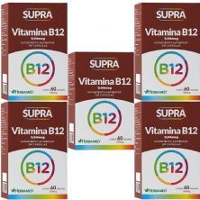 Kit 5X Supra Vitamina B12 - 500mg 60 C�psulas - Herbamed