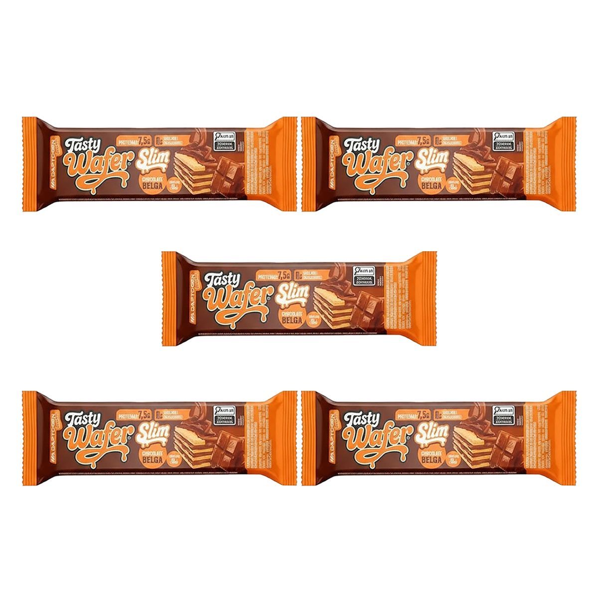 Kit 5X Tasty Wafer Slim - 1 Unidade 30g Chocolate Belga - Adaptogen