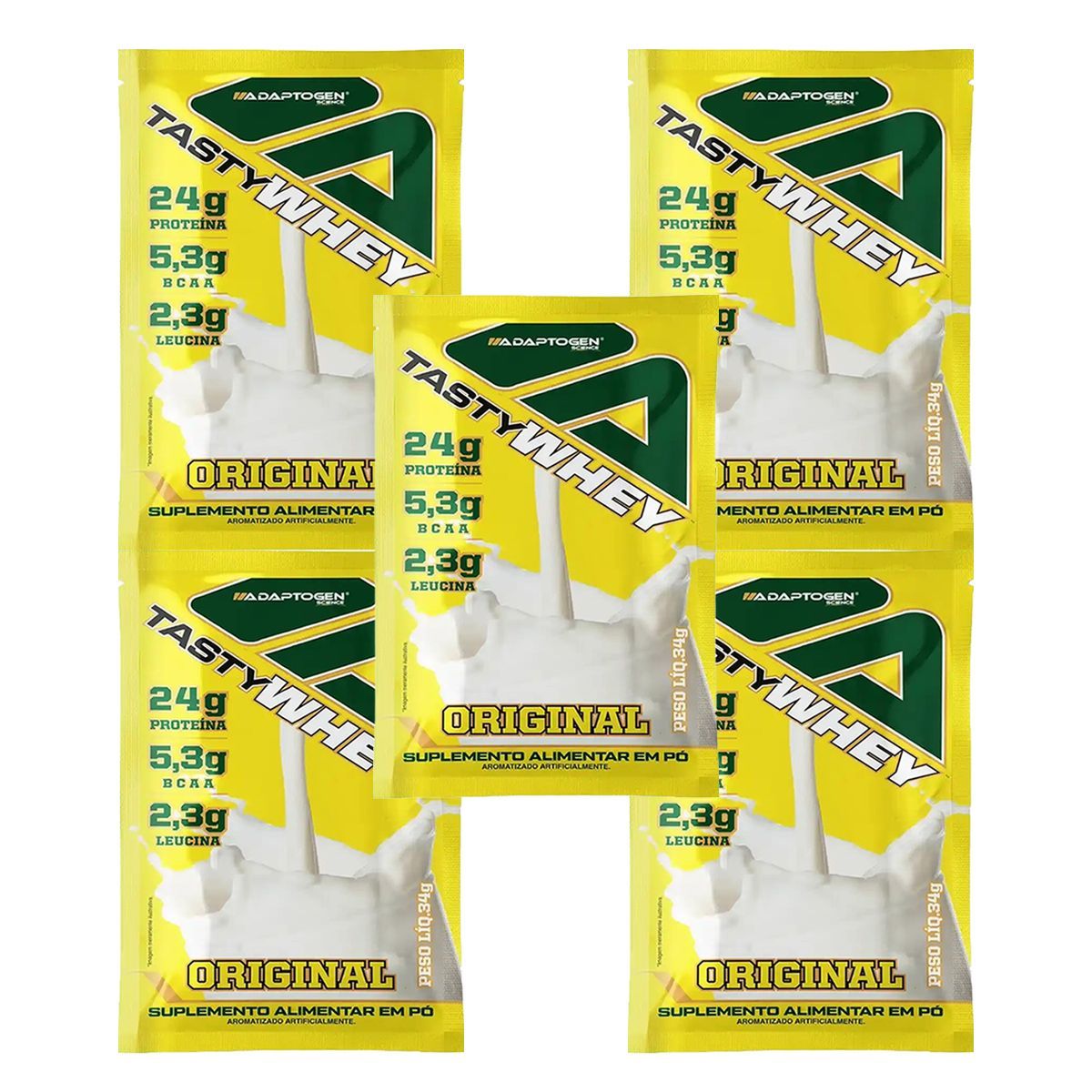 Kit 5X Tasty Whey 3W - 1 Sach� 34g Original - Adaptogen