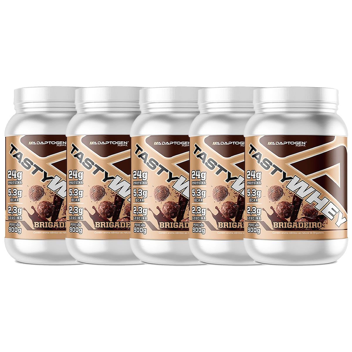 Kit 5X Tasty Whey 3W - 900g Brigadeiro - Adaptogen