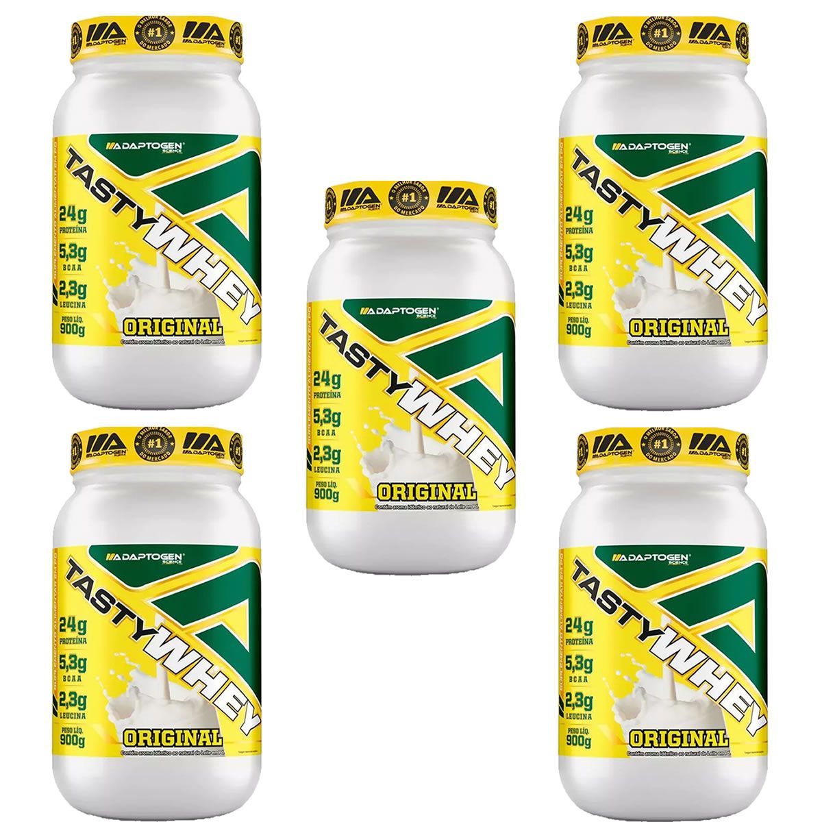 Kit 5X Tasty Whey 3W - 900g Original - Adaptogen